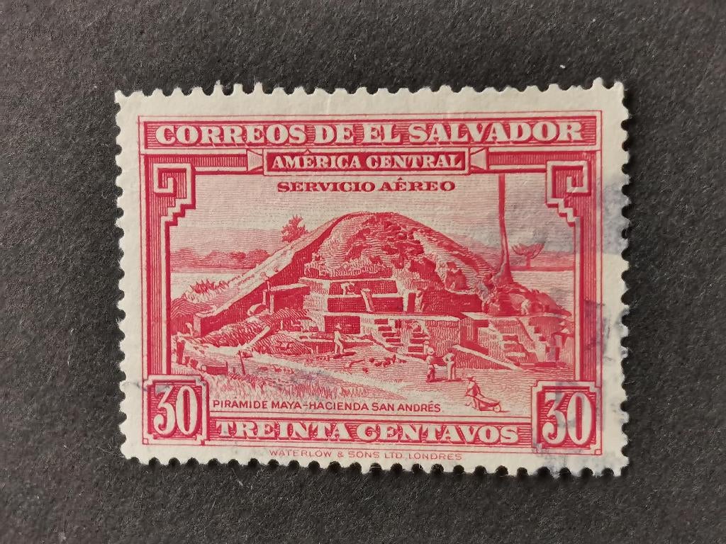 El Salvador 1946 - Pyramide maya, Enlèvement ou Envoi, Affranchi, Amérique centrale