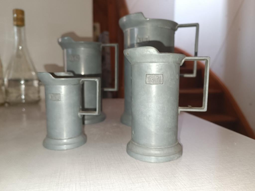 4 bekers, Antiek en Kunst, Antiek | Tin, Ophalen