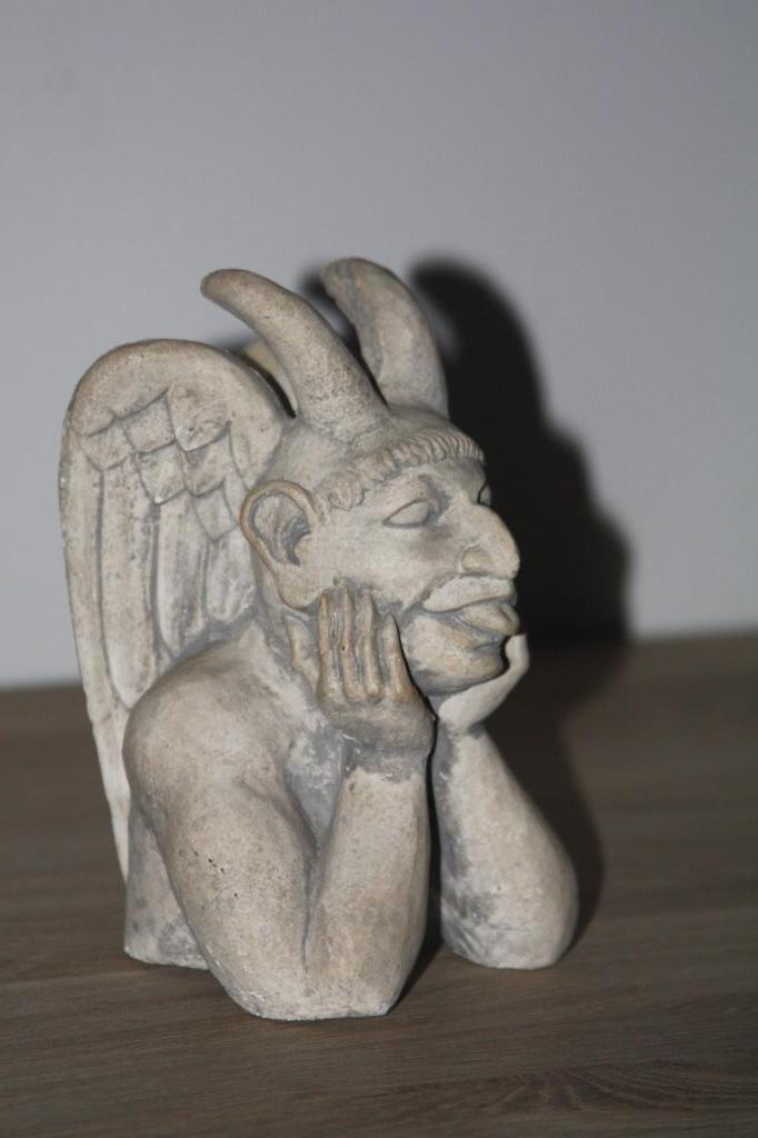 Diable , J.L. Delaroche , beeld , 14 cm hoog met label, Antiquités & Art, Enlèvement ou Envoi