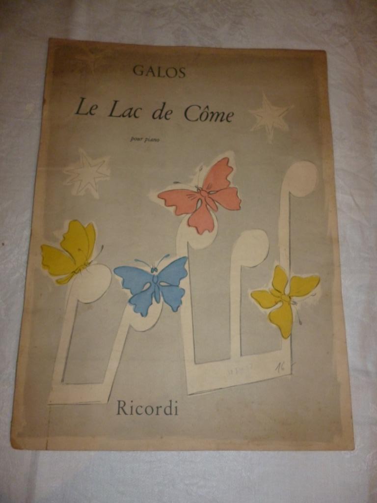Partition GALOS LE LAC DE COME pour piano Ricordi musique, Musique & Instruments, Enlèvement ou Envoi, Piano