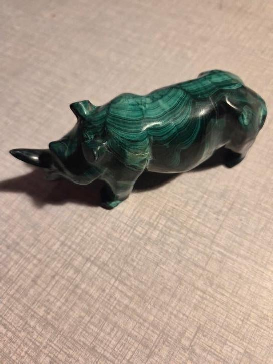 Malachiet sculptuur neushoorn, Antiek en Kunst, Ophalen of Verzenden