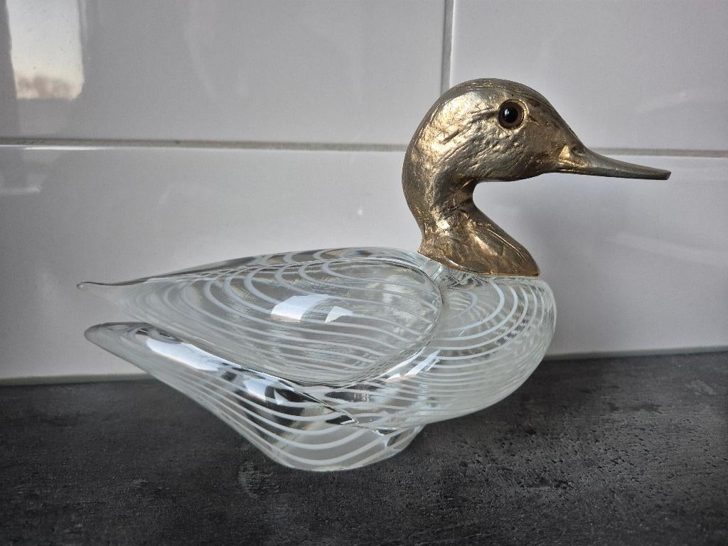 Murano eend brass hoofd, Antiek en Kunst, Ophalen of Verzenden