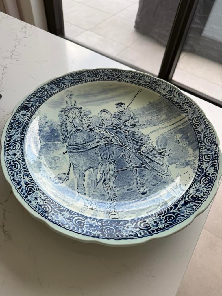 Bord delfts blauw Boch, Ophalen of Verzenden
