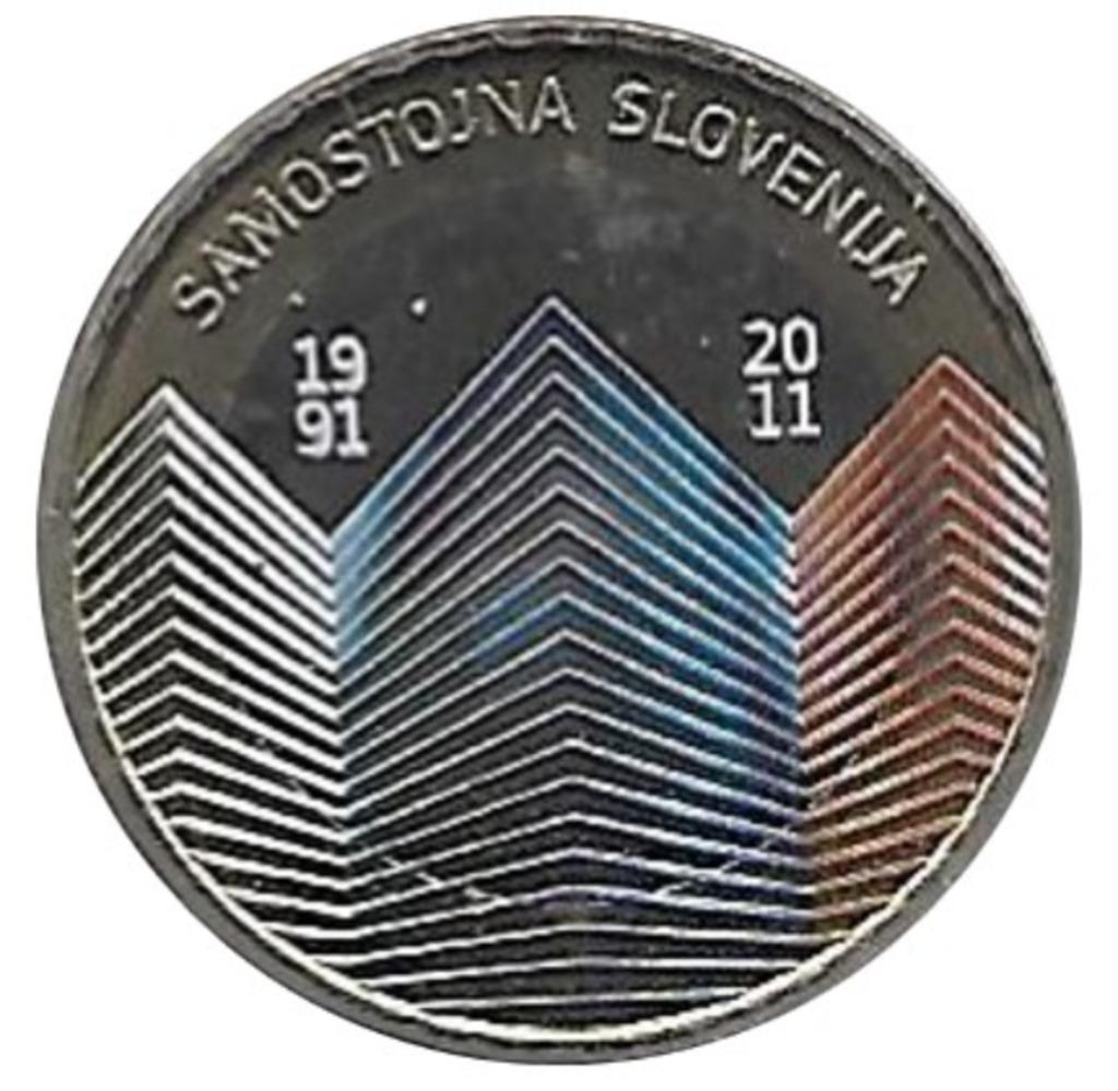 3 euro Slovenië 2011 Onafhankelijkheid gekleurd, Ophalen of Verzenden, Slovenië