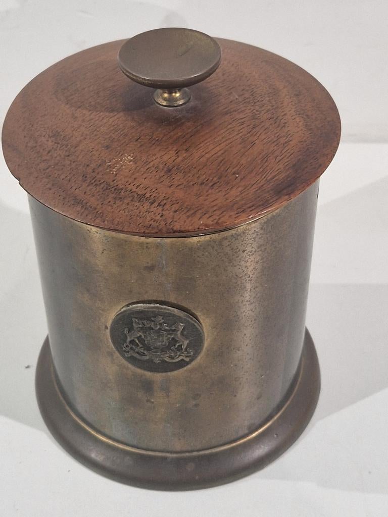 Koperen thee of koffie pot met houten deksel , kurk ,  italy, Ophalen of Verzenden