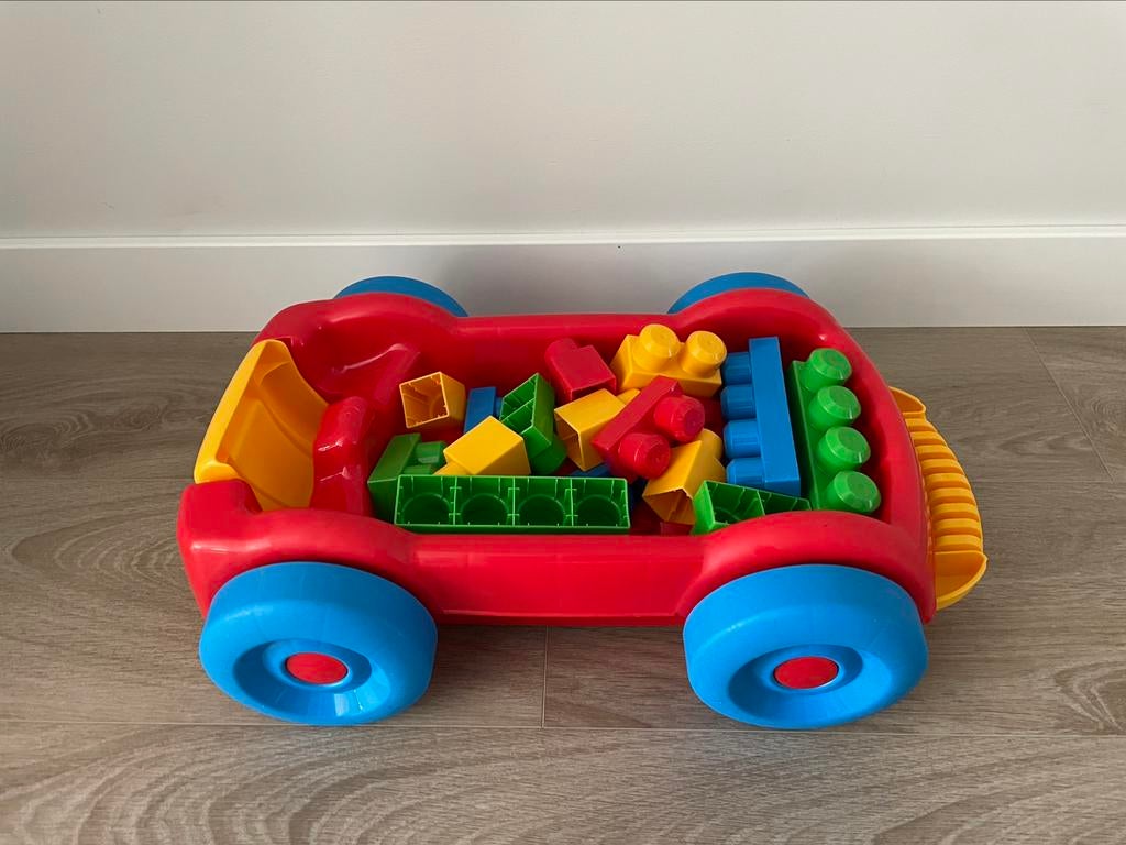 Mega Bloks kar met blokken, Ophalen, Zo goed als nieuw