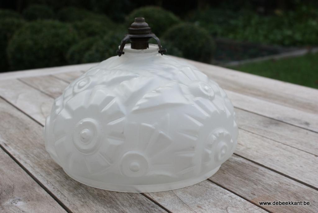 Retro vintage antieke oude Franse lamp luchter opaline, Enlèvement ou Envoi