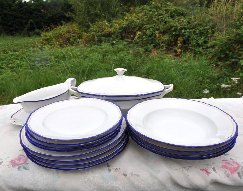 partie de service de table porcelaine + 4 assiette Palissy, Antiek en Kunst, Antiek | Servies compleet, Ophalen