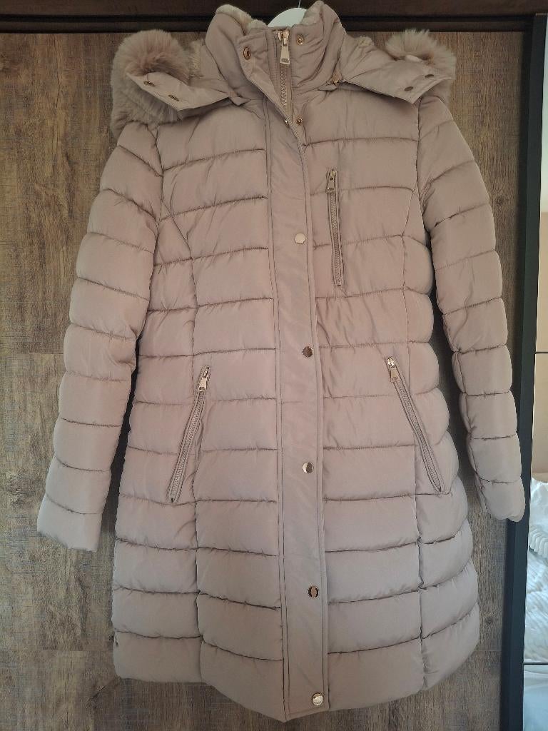 Nieuwe halflange gevoerde jas., Ophalen, Beige, Maat 42/44 (L), Nieuw