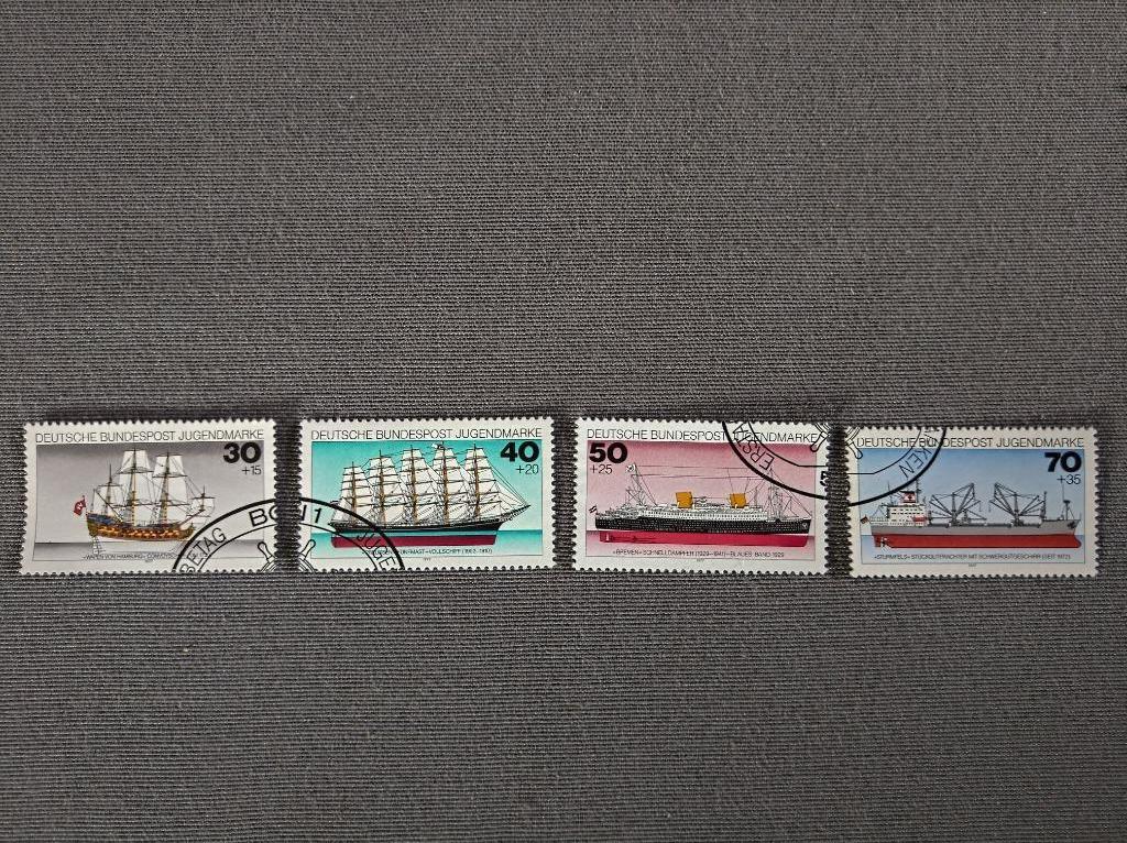 POSTZEGELS SERIE DUITSLAND BOTEN TE KOOP 1977 AFGEPRIJSD, Ophalen of Verzenden, BRD, Gestempeld
