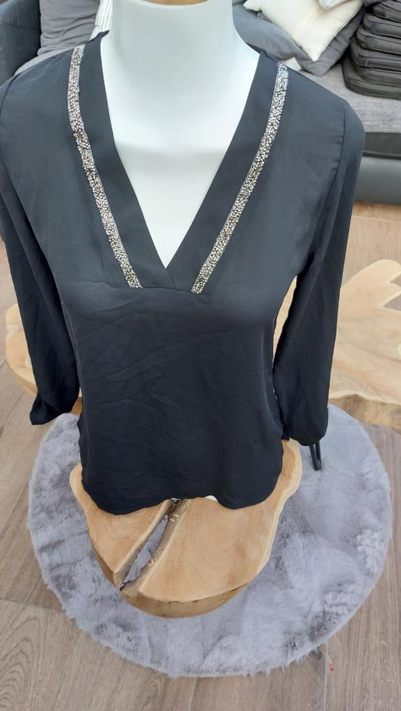 Blouse Quinze heures Trente Paris, Kleding | Dames, Ophalen of Verzenden, Zo goed als nieuw, Zwart