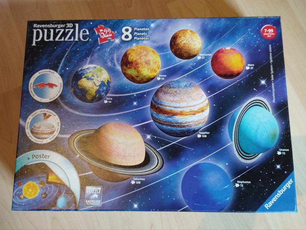 Ravensburger Puzzle 3D 8 planètes, Enlèvement ou Envoi, Puzzle