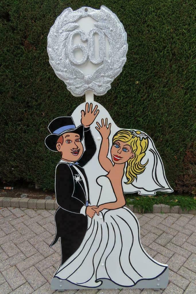 60 jarig huwelijk feestbord huren zie geweldige keuze., Ophalen, Nieuw, Feestartikel