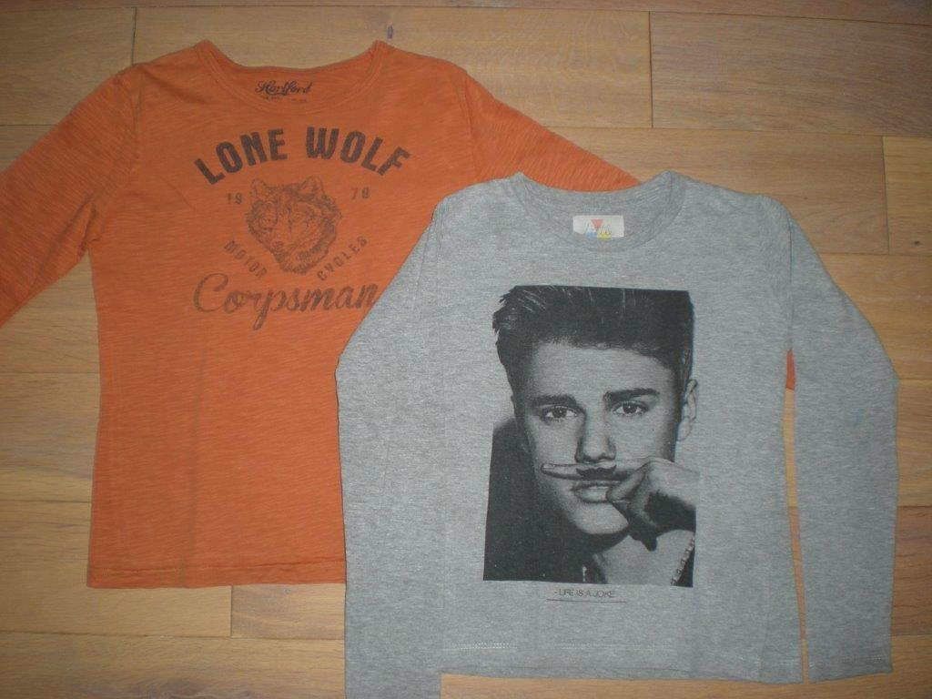 pakket longsleeves merkkleding maat 128, Enlèvement ou Envoi, Utilisé, Garçon, Chemise ou À manches longues