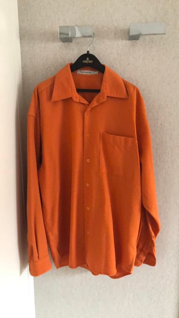 Chemise Orange Vintage Matirique Taille M, Tour de cou 39/40 (M), Enlèvement ou Envoi, Comme neuf, Orange