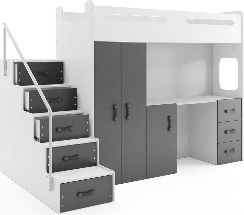 Midelhoogslaper met bureau, Enlèvement, Utilisé, Lit mi-hauteur mezzanine