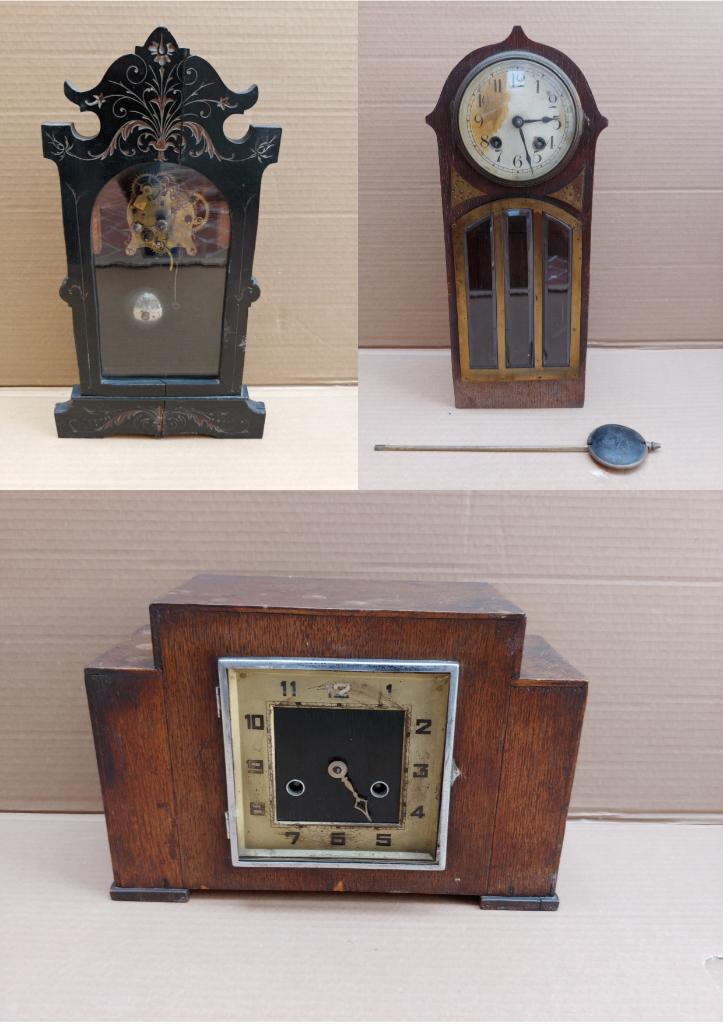 3 horloges anciennes dont une horloge anglaise, Enlèvement