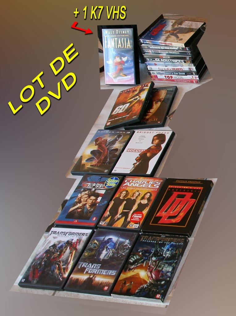 lot dvd + 1 k7 vhs, Vanaf 12 jaar, Ophalen, Gebruikt, Actie