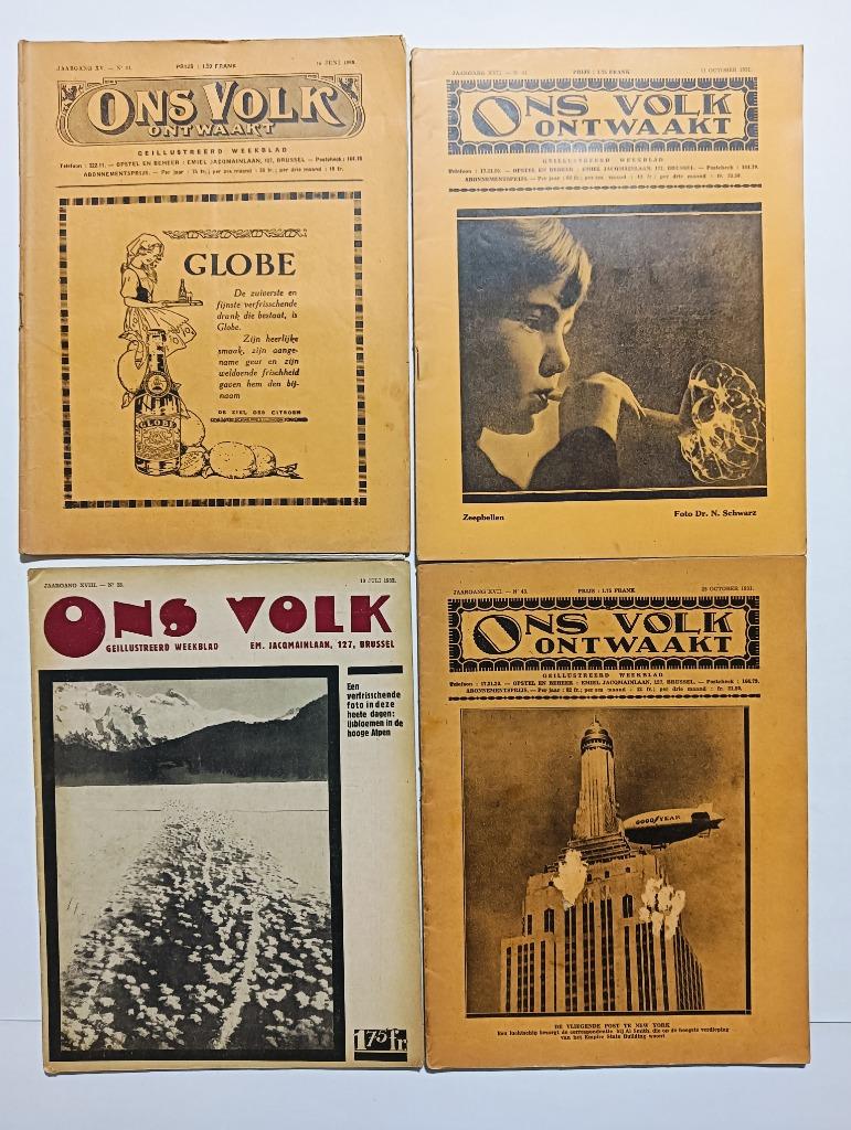 Ons Volk - 4 Tijdschriften - 1929, Ophalen of Verzenden