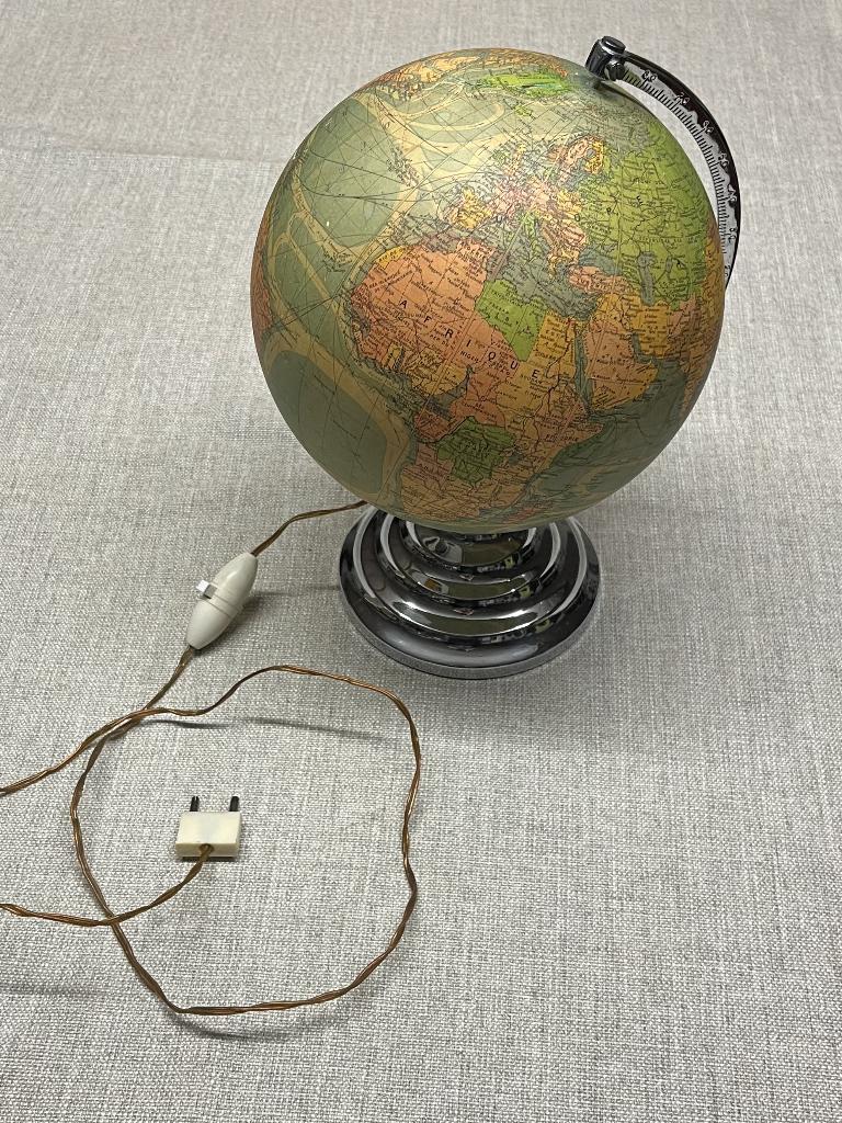 Globe terrestre Perrina, Enlèvement, Lumineux, Utilisé
