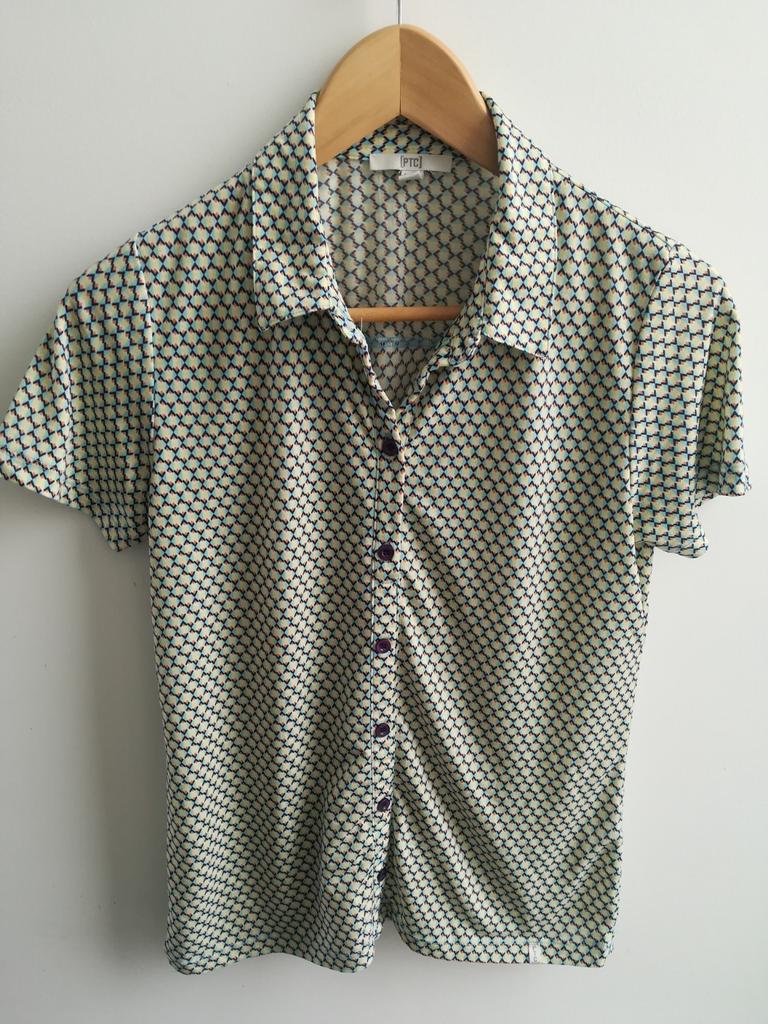 Retro blouse van PTC Maat S, Geel, Ophalen of Verzenden, Maat 36 (S), Gedragen
