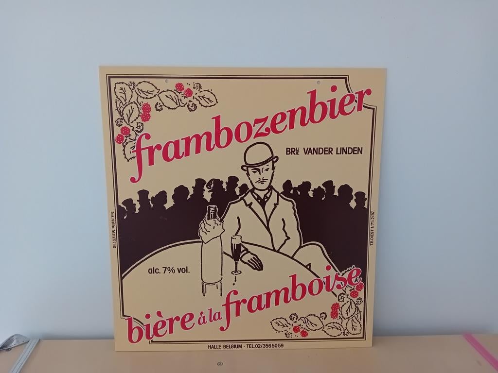 Oude vintage bier reclame brouwerij van der linden Halle, Enlèvement ou Envoi, Comme neuf