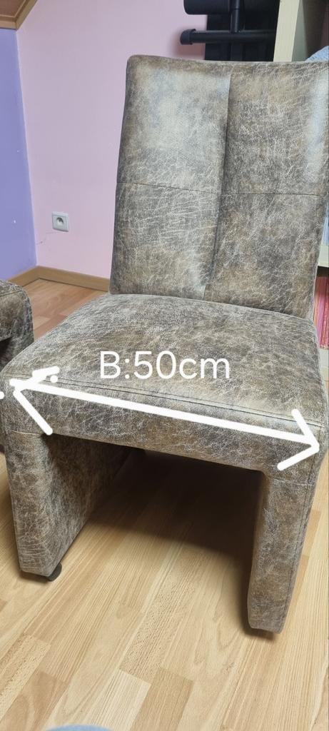 6 Eetkamerstoelen in omgekeerd buffelleder, Enlèvement