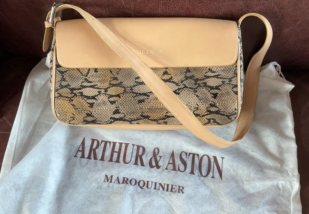 Elegante vintage Arthur en Aston handtas, Ophalen of Verzenden, Zo goed als nieuw, Beige, Handtas
