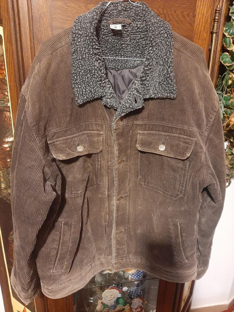 Heren jas in flour en wol met verchillende zakken maat L, Kleding | Heren, Ophalen, Maat 52/54 (L), Beige