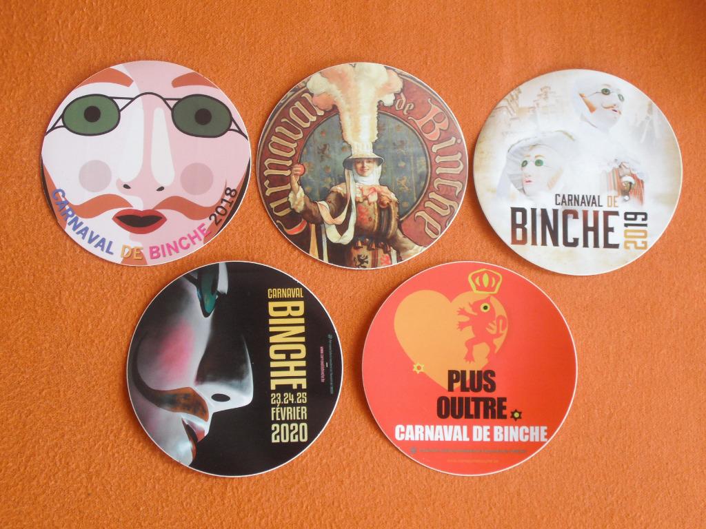 5 AUTOCOLLANTS * CARNAVAL DE BINCHE *, Enlèvement ou Envoi, Neuf, Autres types