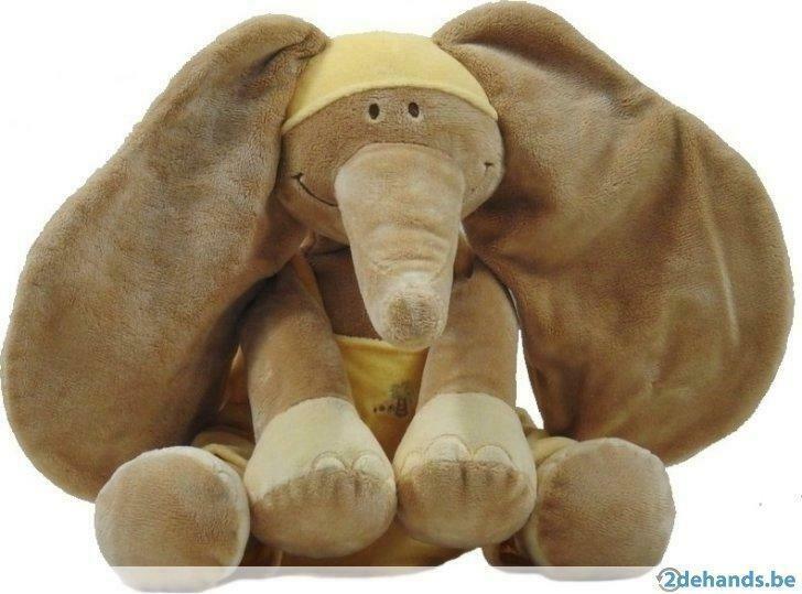 Zachte knuffel Noukies Doudou’s Olifant Archibald 30 cm., Ophalen of Verzenden, Nieuw, Olifant