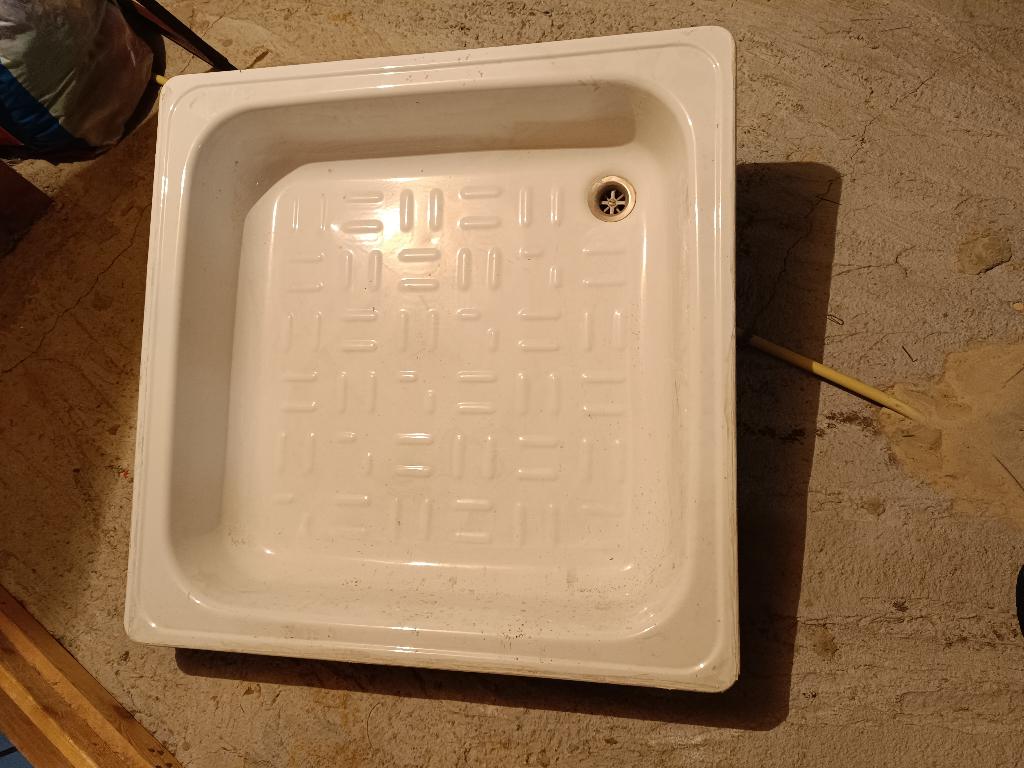 vanaf 1 € geëmailleerde douchebak 80 cm te koop per opbod, Doe-het-zelf en Bouw, Ophalen, Gebruikt