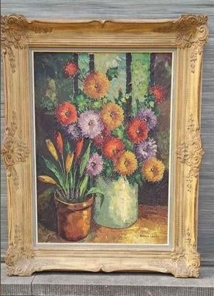 Huile sur toile fleurs signe Armand lacour, Antiquités & Art, Art | Peinture | Classique, Enlèvement ou Envoi