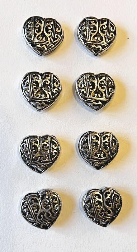 Lot de 8 coeurs en cuivre vieil argent, Enlèvement ou Envoi, Neuf, Perle