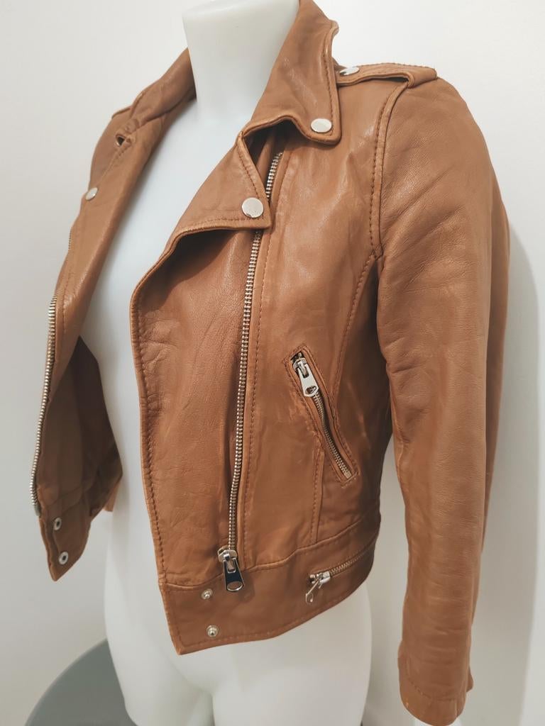 Veste en cuir véritable mouton Bershka - style perfecto, Enlèvement ou Envoi, Comme neuf