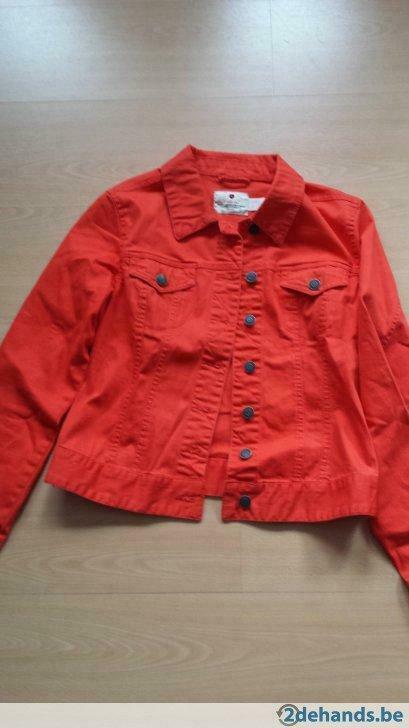 oranje jeansvestje nieuw m 36, Kleding | Dames, Jassen | Winter, Ophalen of Verzenden, Nieuw, Maat 36 (S), Oranje