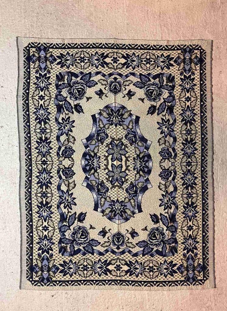 Grand Foulard picknickkleed semi klassieke bloemen 176/136, Enlèvement ou Envoi, Comme neuf