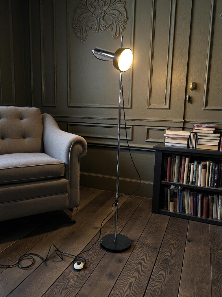 lampadaire chromé/lampadaire vintage, Enlèvement