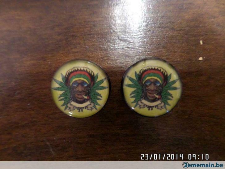 Plug Rasta 14mm, Handtassen en Accessoires, Piercings, Verzenden, Nieuw, Overige materialen
