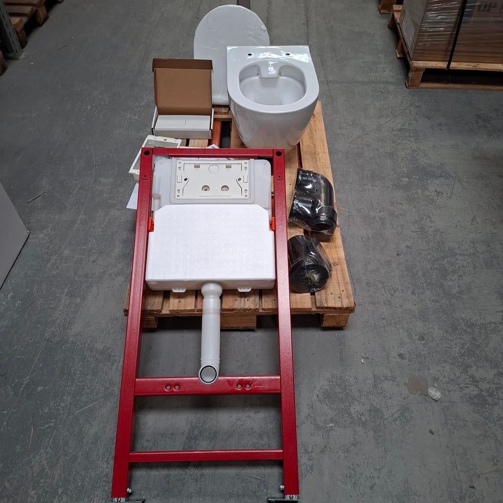 Glans wit hangtoilet inbouw met frame complete set nr198, Huis en Inrichting, Woonaccessoires | Overige, Nieuw, Ophalen of Verzenden