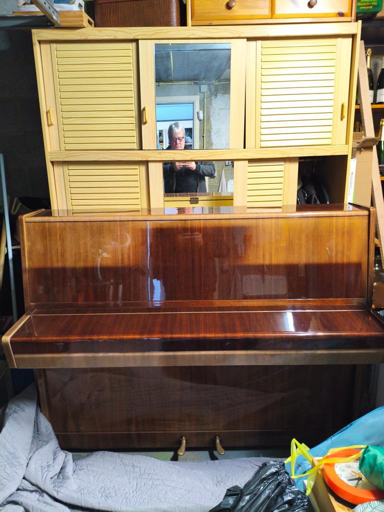 Piano d'occasion, Musique & Instruments, Pianos, Brillant, Brun, Enlèvement, Utilisé