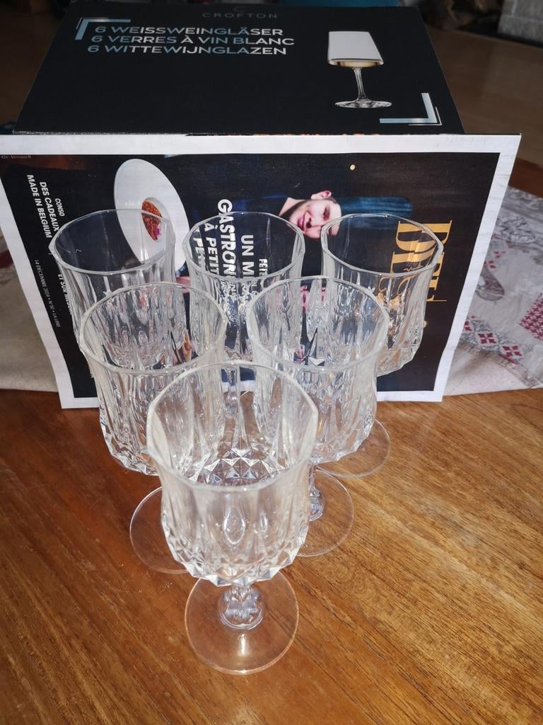 Set de 6 verres à vin sur pied de 18 cm, Collections, Enlèvement, Comme neuf