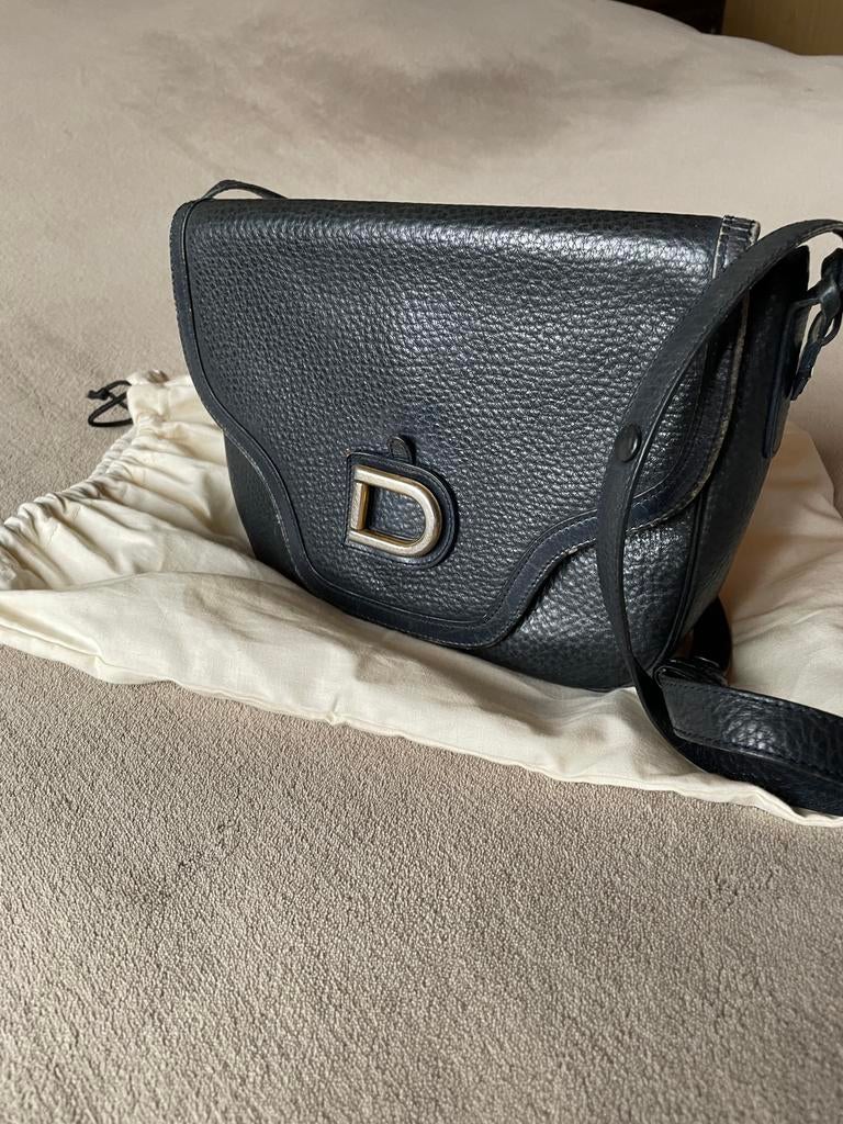 DELVAUX VINTAGE DONKERBLAUWE HANDTAS, Handtassen en Accessoires, Tassen | Damestassen, Handtas, Ophalen