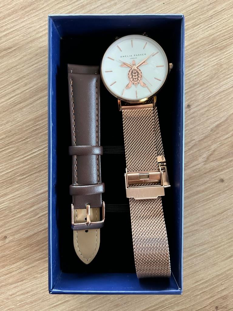 Montre Amélia Parker doré rosé tortue, Neuf, Montre-bracelet, Autres marques