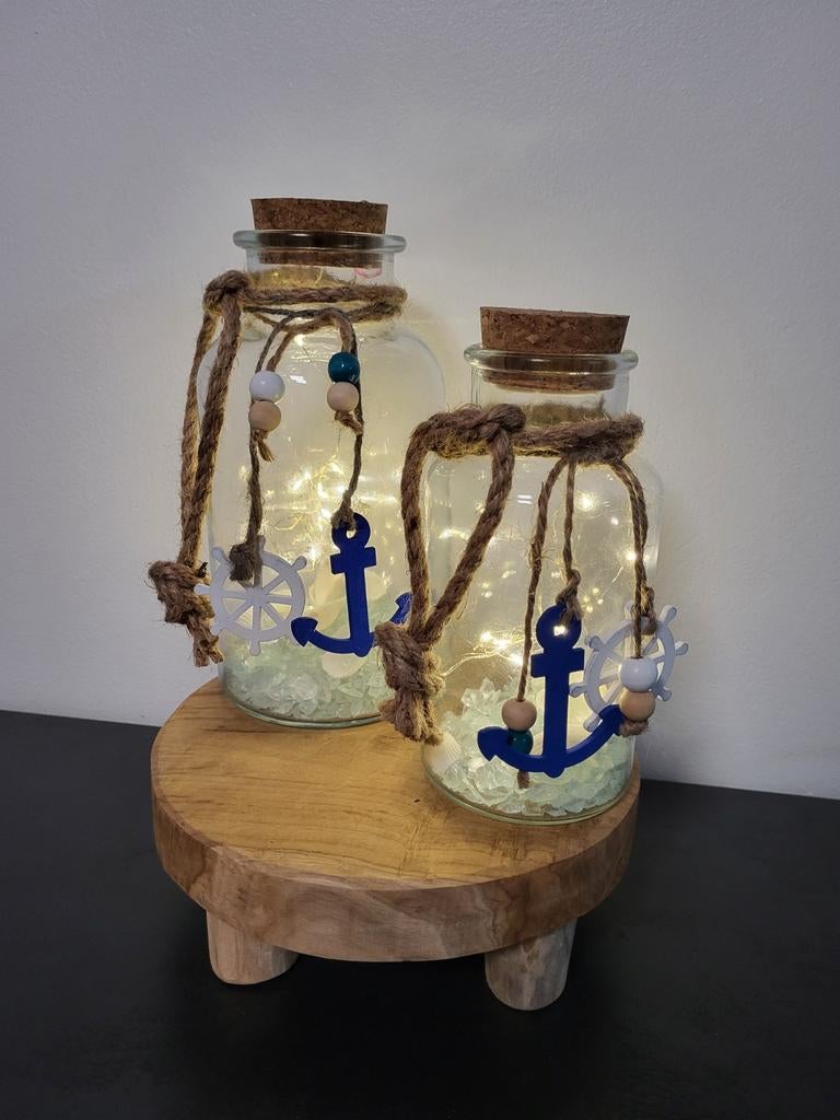 Design Glazen Flessen met Lampen en Stenen, Enlèvement ou Envoi