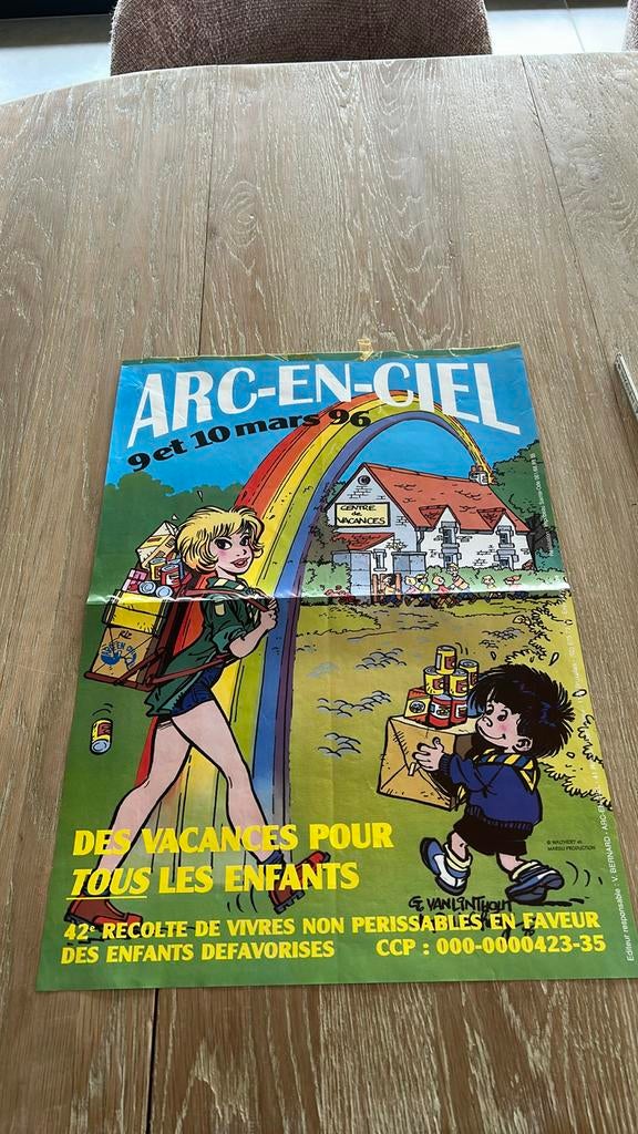 Grand poster arc-en-ciel de Walthery Natacha 1996, Enlèvement ou Envoi, Utilisé