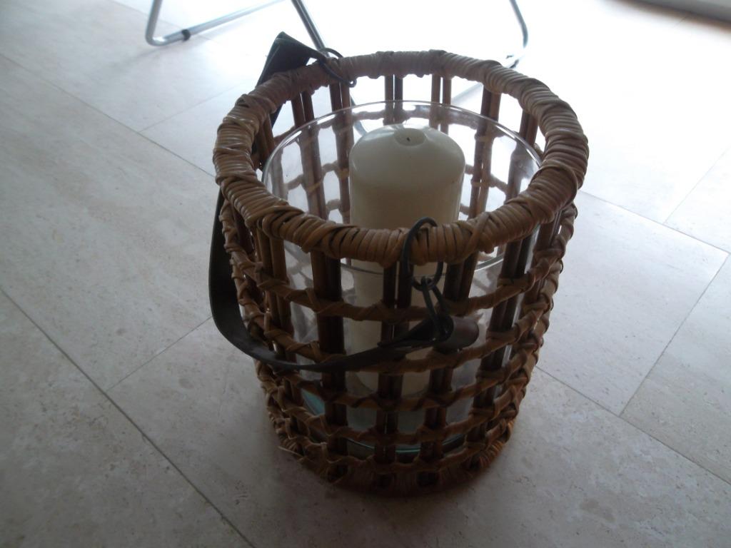 Bougie avec bambou, Beige, Comme neuf, Bougie, Autres matériaux