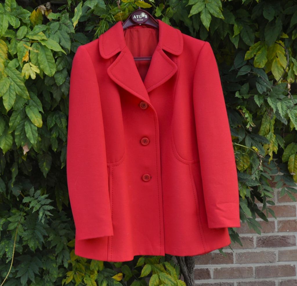 Veste rouge 100% laine vierge t.42/XL tb état, Enlèvement ou Envoi, Porté, Taille 42/44 (L), Rouge