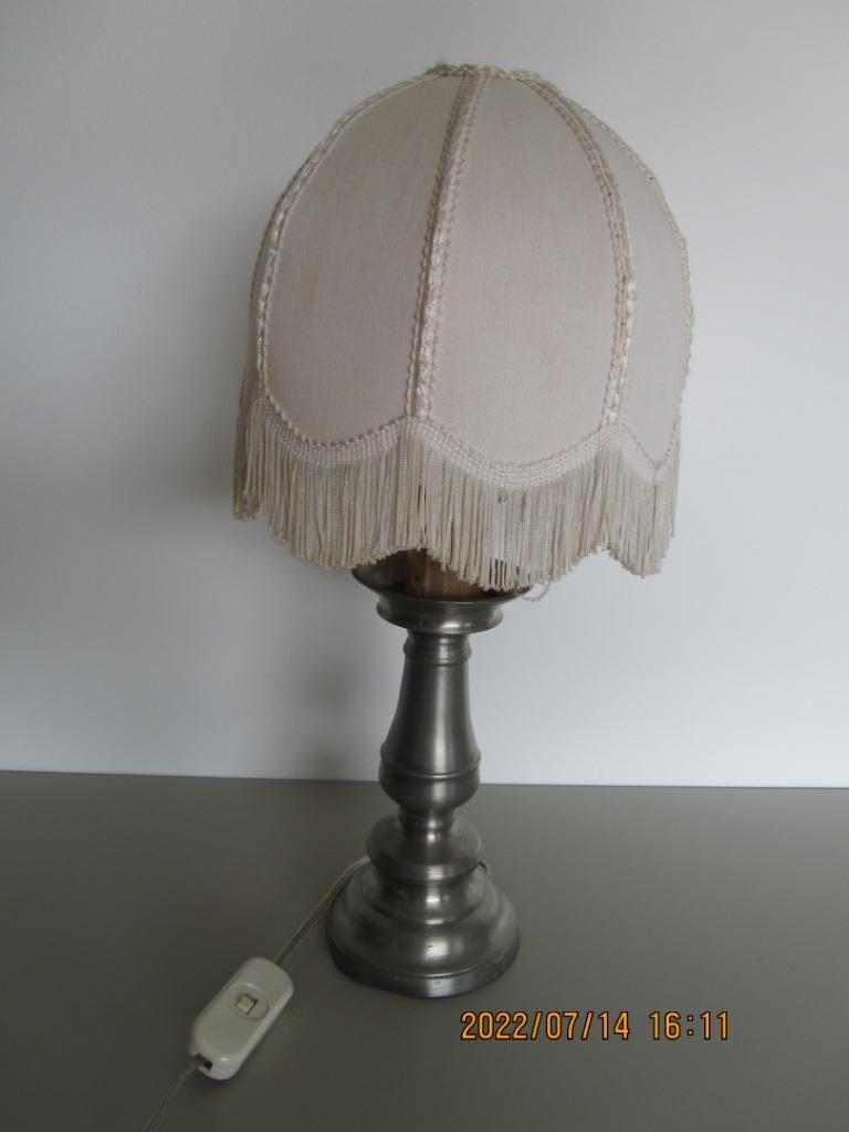 tinnen tafellamp, Ophalen of Verzenden, Gebruikt, Overige materialen, 50 tot 75 cm