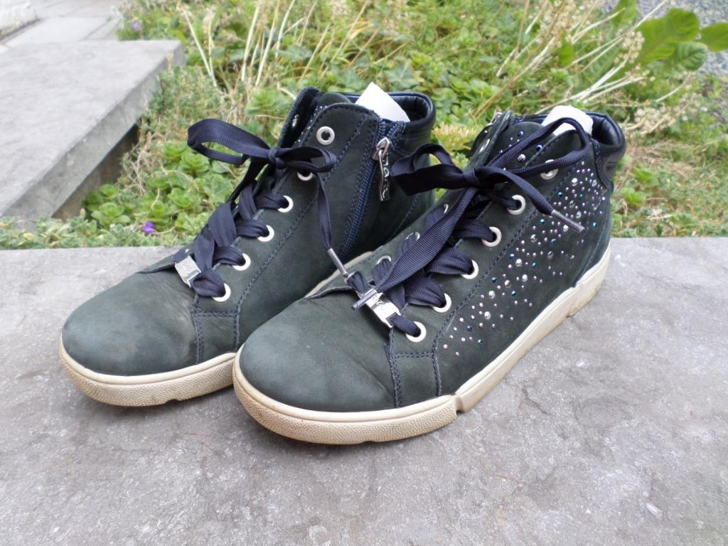 Ara marineblauwe, glanzende schoenen met 39 strass, veters m, Blauw, Ophalen of Verzenden, Sneakers, Ara